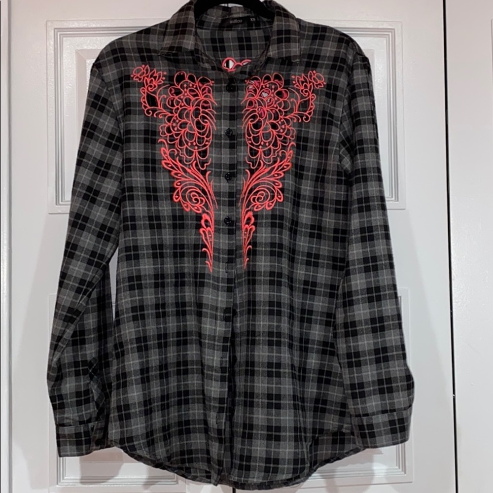 Flannel with detail on front and back